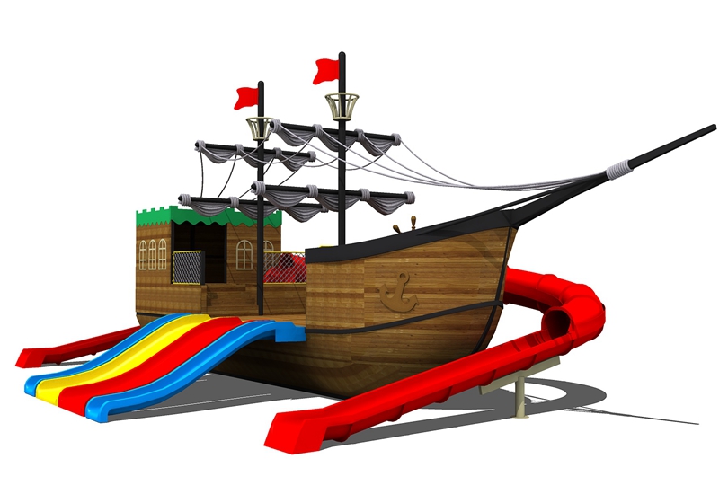 海盜船多滑道滑梯設備