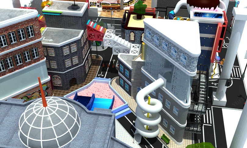 建筑風格淘氣堡整體效果圖