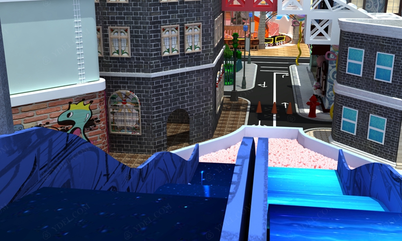 建筑風格淘氣堡直滑